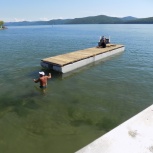 Понтоны с деревянным настилом., Барнаул