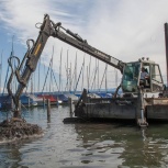 Понтон-экскаватор для благоустройства акватории, Барнаул